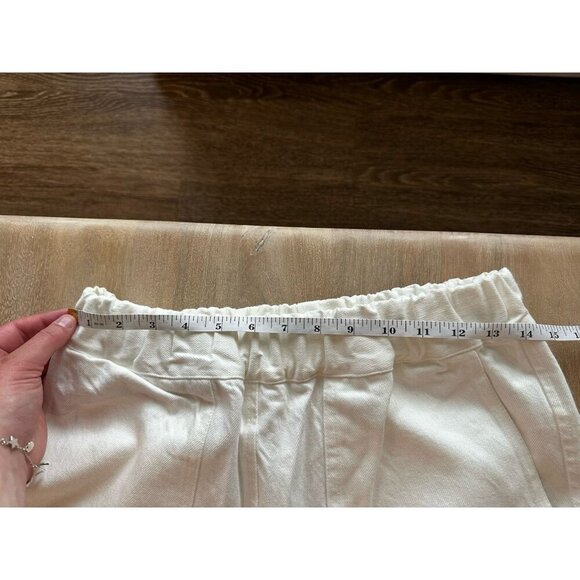 herself Clothing Portland Maine Bridget Straight Leg Pant in White Cotton Large - Picture 5 of 7